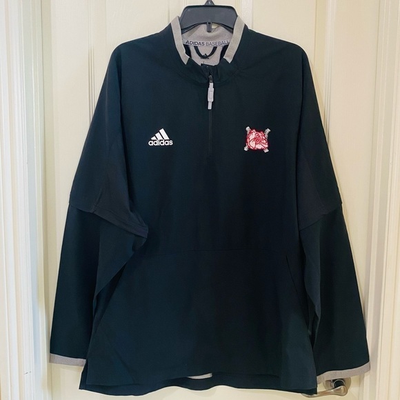 adidas Mens Size L Fielders Choice Convertible Sleeve Jacket Bulldogs Baseball - Picture 4 of 9